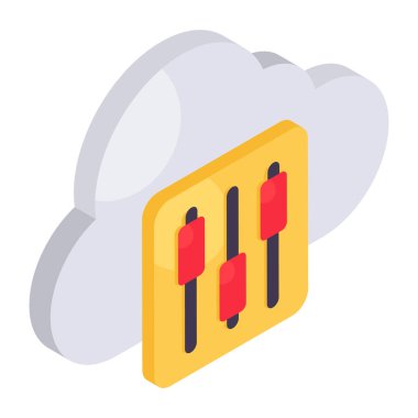 Editable design icon of cloud equalizer