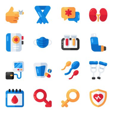 Set of Medical and Healthcare Flat Icons clipart