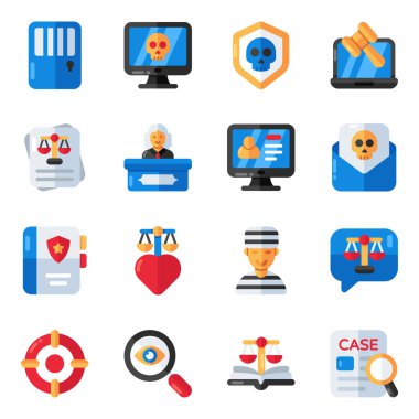 Yasa ve Eşitlik Düz Simgeleri Kümesi 