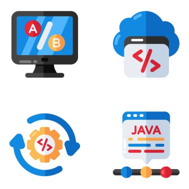 Düz Simge Vektörleri Kümesi 