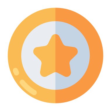 Yıldızın kavramsal düz tasarım simgesi