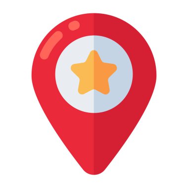 Star inside placeholder, icon of favorite location 