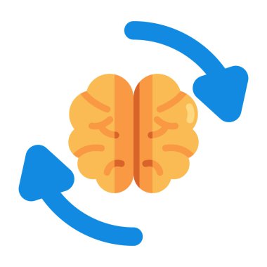 Beyin güncellemesinin renkli tasarım simgesi 