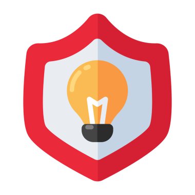 Kalkanın içindeki ampul, güvenli fikrin simgesi.