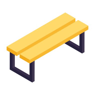 Editable design icon of outdoor bench 