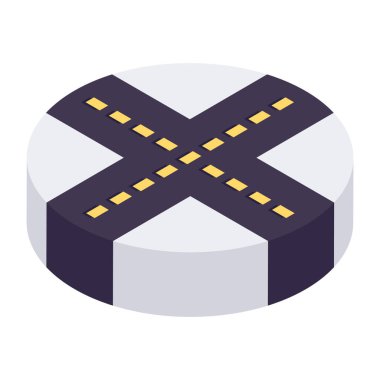 Döner kavşağın yaratıcı tasarım ikonu 