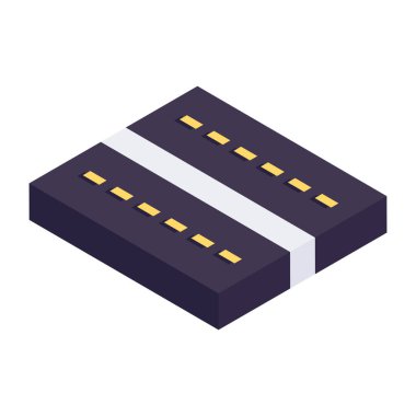 Yolun kavramsal izometrik tasarım simgesi