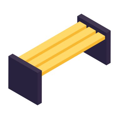 Editable design icon of outdoor bench 