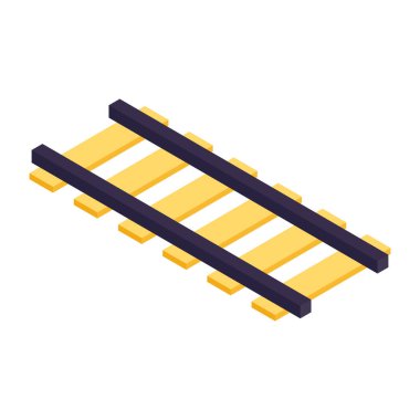 Kavramsal izometrik tasarım ikonu tren yolu 