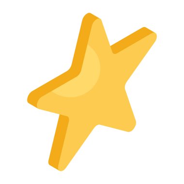 Yıldızın kavramsal izometrik tasarım simgesi