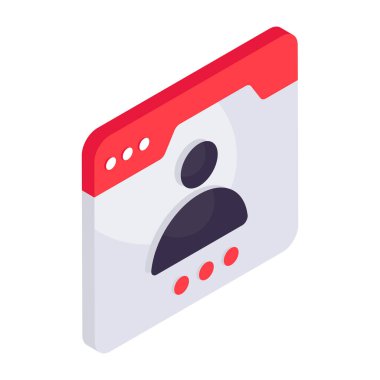 Web profilinin izometrik tasarım simgesi 