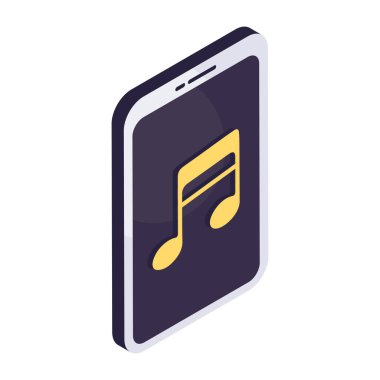 Mobil müziğin renkli tasarım simgesi