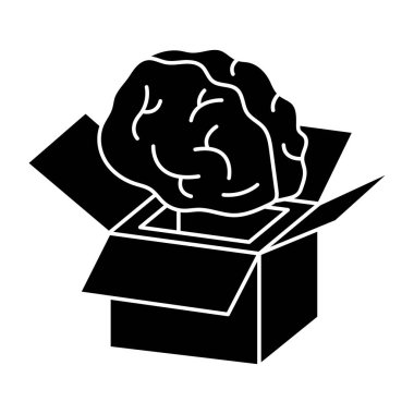 Kutunun dışındaki düşüncelerin modern tasarım simgesi 