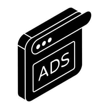 Web reklamının kavramsal düz tasarım simgesi