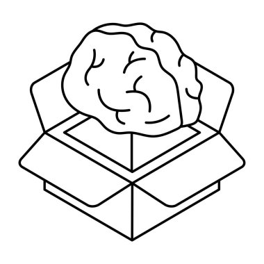 Kutunun dışındaki düşüncelerin modern tasarım simgesi 