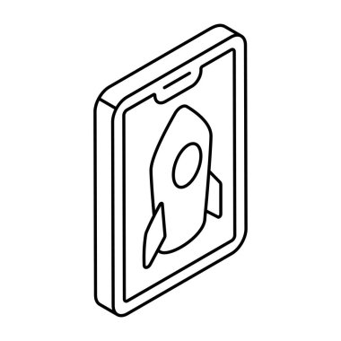 Mobil başlangıcın düzenlenebilir tasarım simgesi 