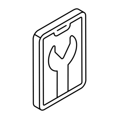 Mobil onarım için modern tasarım simgesi 