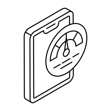 Mobil hız optimizasyonunun modern tasarım simgesi 