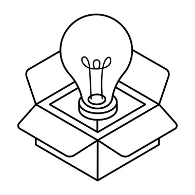 Kutunun dışındaki düşüncelerin modern tasarım simgesi 