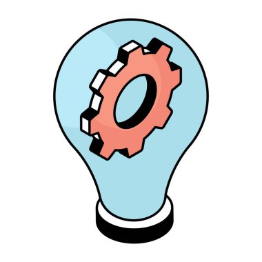 Fikir üretiminin düz tasarım simgesi