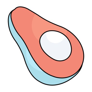 Avokadonun renkli tasarım simgesi