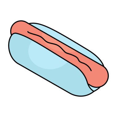 Düz bir sosisli tasarımı simgesi