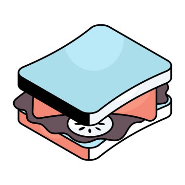 Sandviçin düz tasarım simgesi