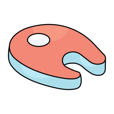 Balık filetosunun renkli tasarım ikonu