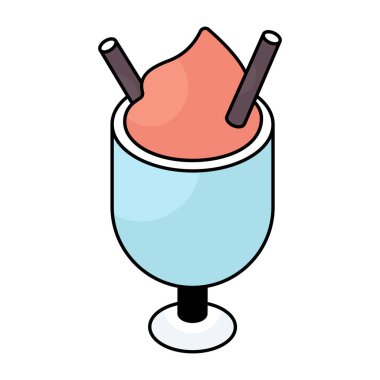 Falooda camının renkli tasarım ikonu