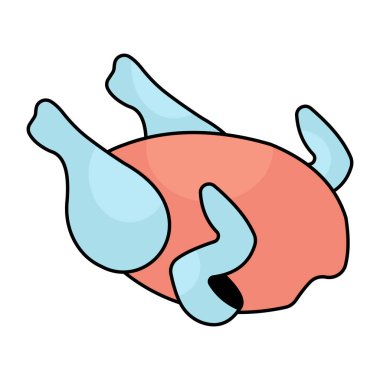 Tavuk hindisinin ikon tasarımı.