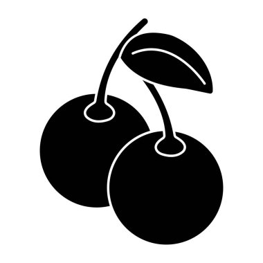 A flat design icon of cherries