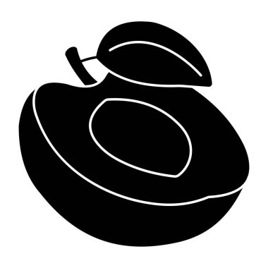 Düz dizayn edilmiş bir kayısı ikonu