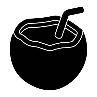 Hindistan cevizi içeceğinin renkli tasarım ikonu