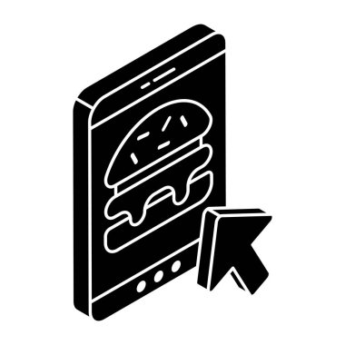 Taşınabilir yiyecek siparişinin mükemmel tasarım simgesi