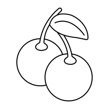 A flat design icon of cherries