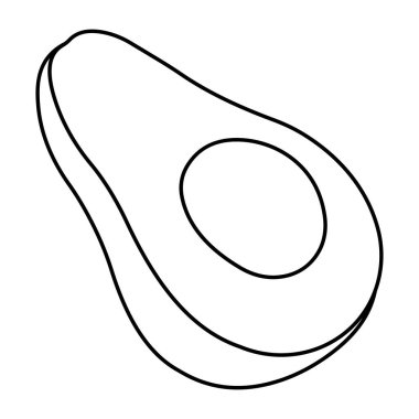 Avokadonun renkli tasarım simgesi