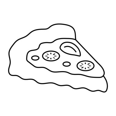 Pizza diliminin renkli tasarım simgesi.