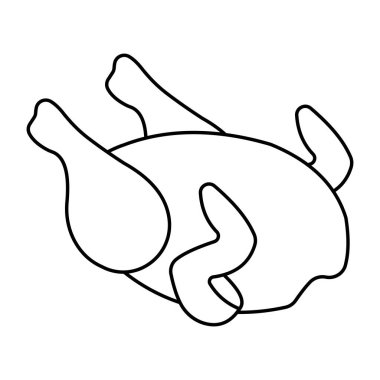 Tavuk hindisinin ikon tasarımı.