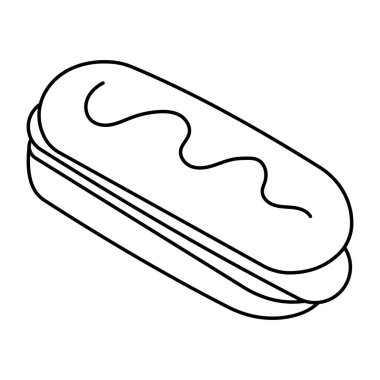 Sosisli burgerin modern tasarım ikonu