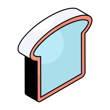 Ekmek diliminin yaratıcı tasarım simgesi