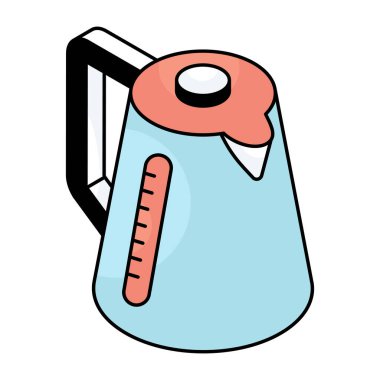 Elektrikli su ısıtıcısının güzel bir tasarım simgesi 