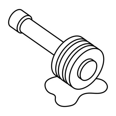 A flat design icon of honey wand clipart