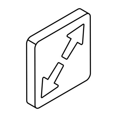 Dışarıya bakan okların düzenlenebilir tasarım simgesi 