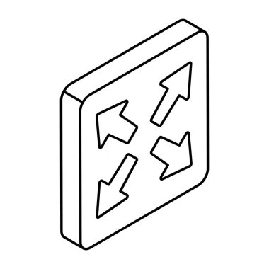 Dışarıya bakan okların düzenlenebilir tasarım simgesi 