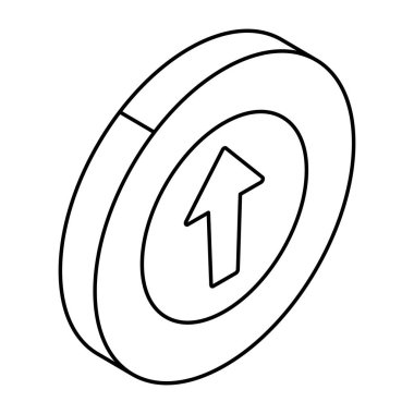 Yukarı doğru okun mükemmel tasarım simgesi 