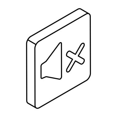 Hoparlörleri kapatan düz bir dizayn simgesi