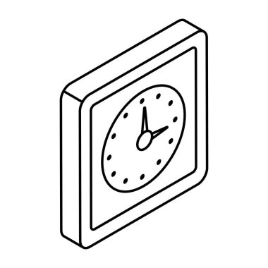 Duvar saatinin düzenlenebilir tasarım simgesi