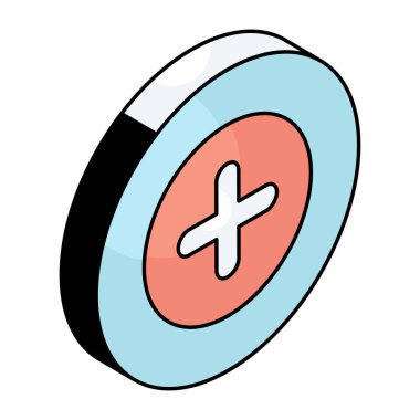 Artı işaretinin eşsiz tasarım simgesi