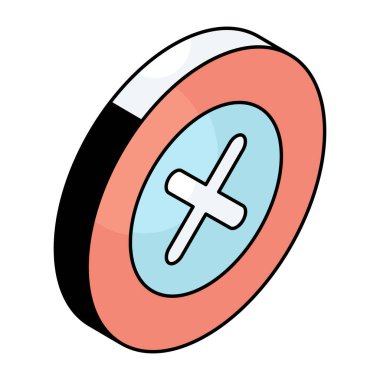 Çapraz işaretin kavramsal düz tasarım simgesi