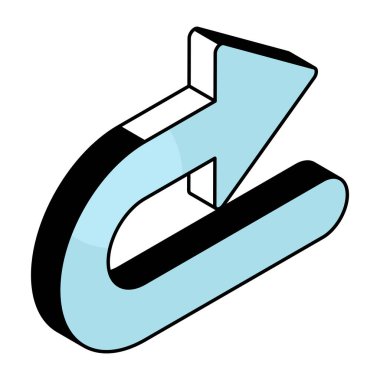 İleri dönük okun modern biçim simgesi